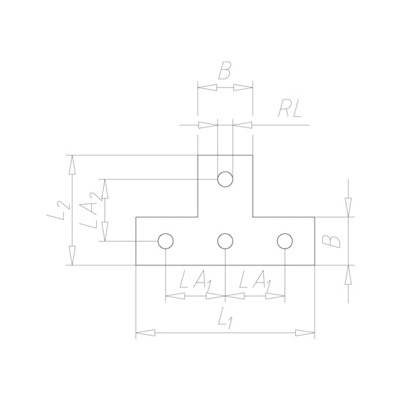 VARIFIX<SUP>®</SUP>-Flachverbinder T-Form mit 4 Rundlöchern - 2