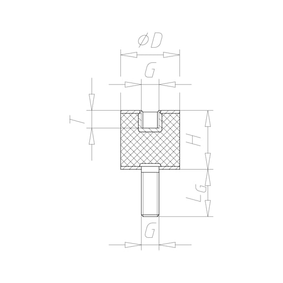 Tampon en caoutchouc/métal Type&nbsp;B - C2C - 2