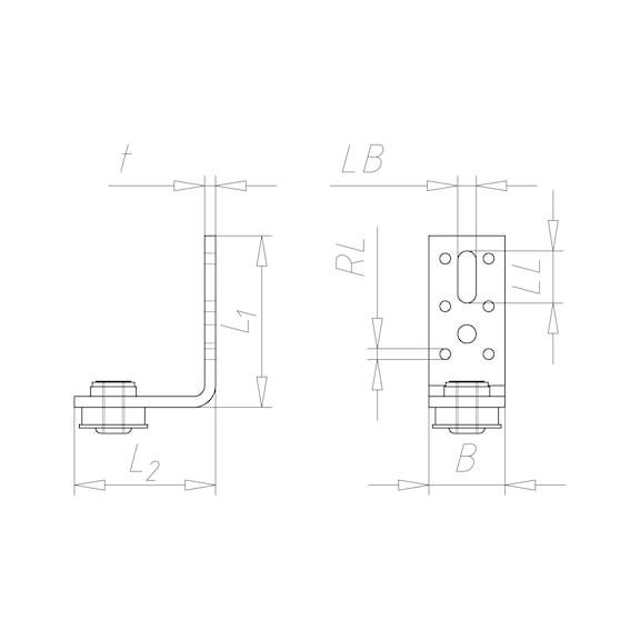 VARIFIX<SUP>®</SUP> Luftkanal-Montagewinkel Form L mit integriertem Schalldämmelement - 2