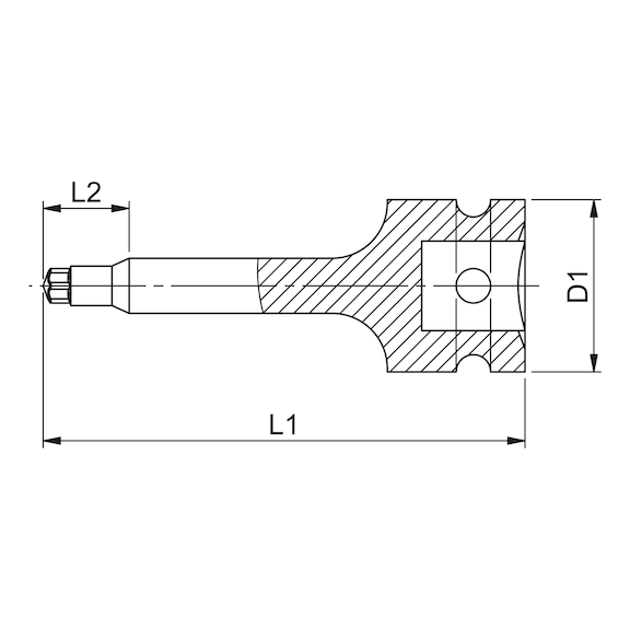 1/2-inch impact socket wrench insert For TX socket screws, long - 2