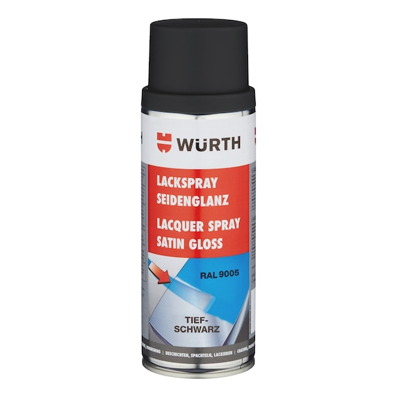 Paint spray, silk gloss - PNTSPR-R9005-JETBLACK-SATINGLOSS-400ML