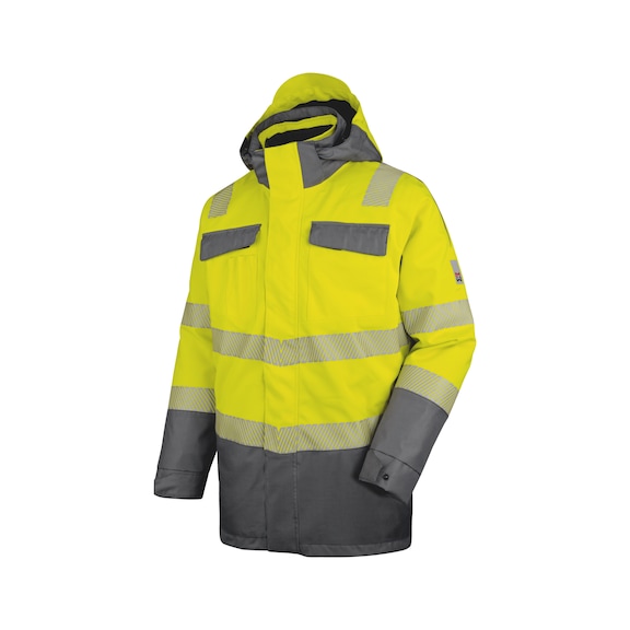 Neon high-visibility jacket, 3-in-1, class 3 - PARKA 3IN1 NEON YELLOW/GREY XL