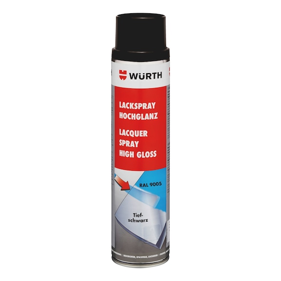 Paint spray, high gloss - PNTSPR-R9005-JETBLACK-600ML