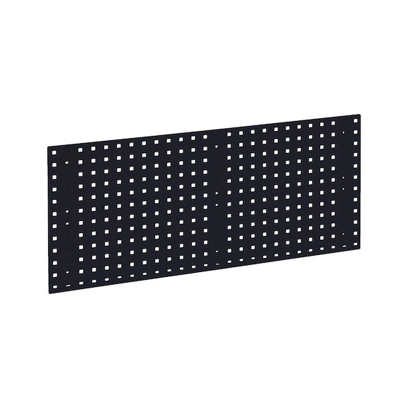 Base plate for square-perforated panel system - BSEPLT-RAL9011-GRAPHITEBLACK-457X991MM