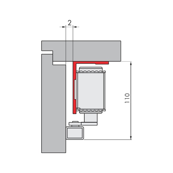 Suporte de caixa de lintel Para molas hidráulicas com mecanismo de braço articulado ou calha deslizante - 7