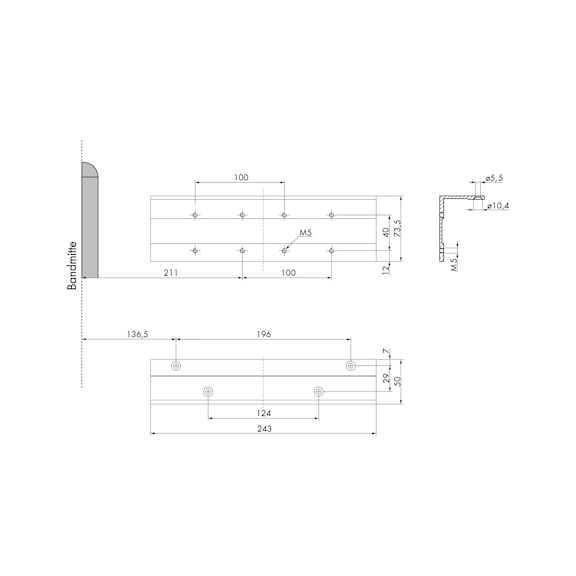 Úhelník na překlady Pro zavírač dveří s&nbsp;nůžkovým mechanismem nebo kluznou kolejnicí - 2