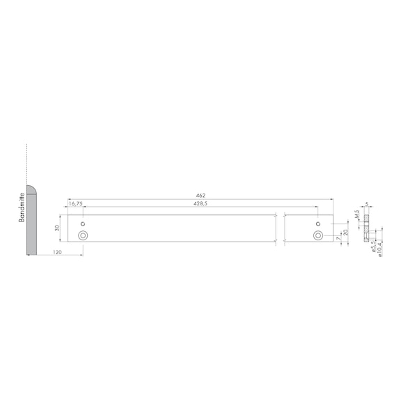 Adapterprofiel Voor deurdranger met geleiderail - 2