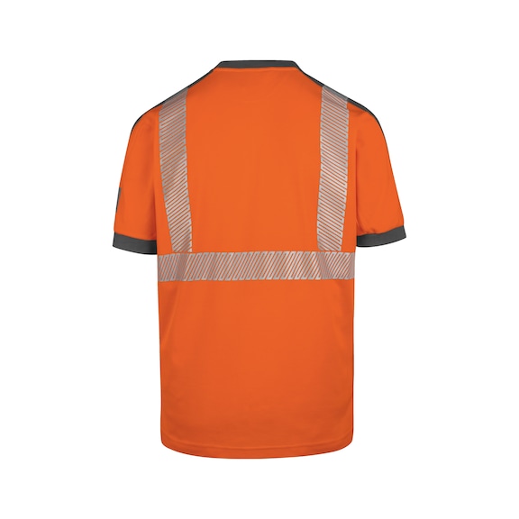 Neon Warnschutz T-Shirt Klasse 2 - T-SHIRT NEON ORANGE/GRAU M
