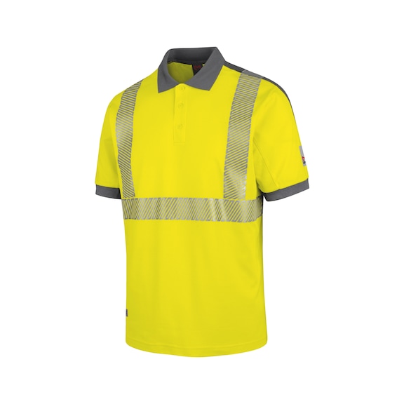 Polo haute visibilité fluo, classe&nbsp;2 - POLOSHIRT NEON YELLOW/GREY 3XL