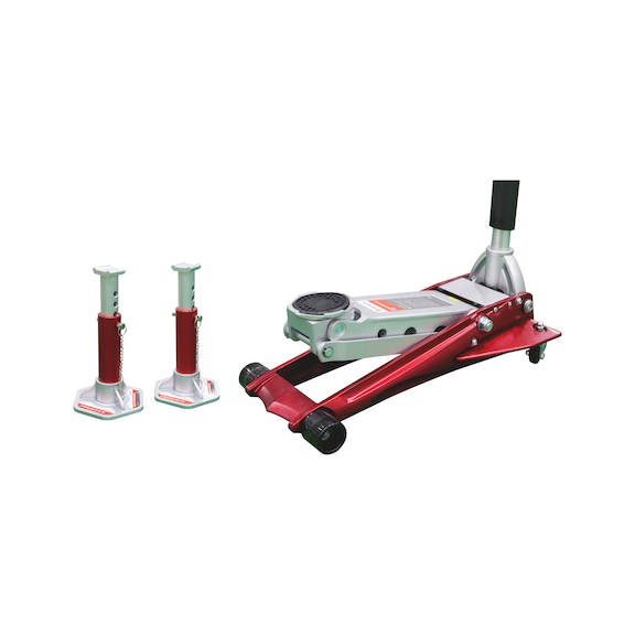 Trolley jack with jack stands set