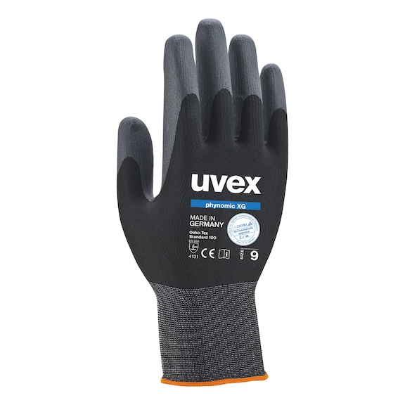 Protective gloves, knitted and coated