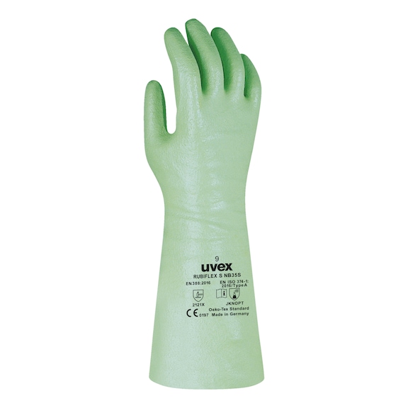 Chemical protective glove Uvex Rubiflex NB35S