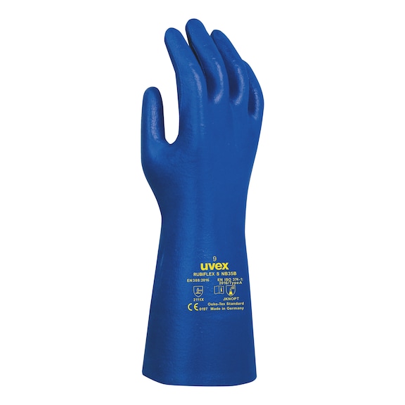 Gant protection chimique Uvex Rubiflex NB35 B blue