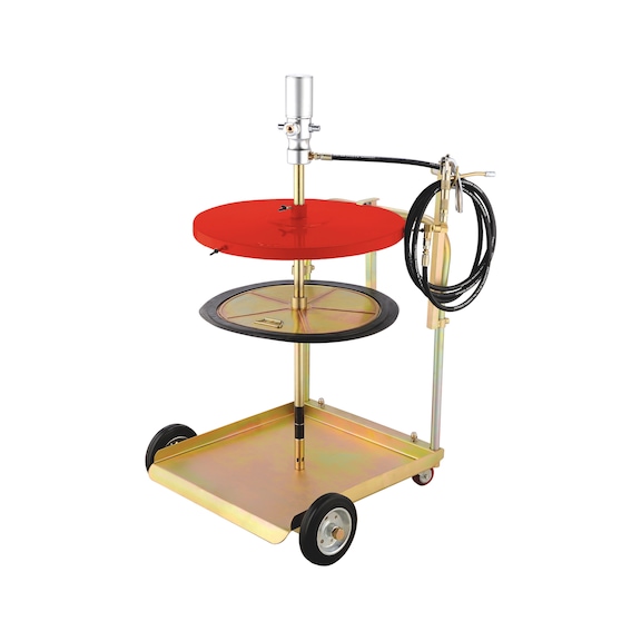 Mobile grease pneumatic lubricator with trolley - GRSEGUN-PN-DRUMTROLLEY-ST/RBR-(MFPS-220)