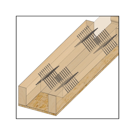 Vis à bois à pointe autoperceuse pour construction bois et renfort structurel ASSY<SUP>®</SUP>plus VG zingué FT tête fraisée - SCR-CS-WO-VG-AW50-(A3K)-10,0X800/762