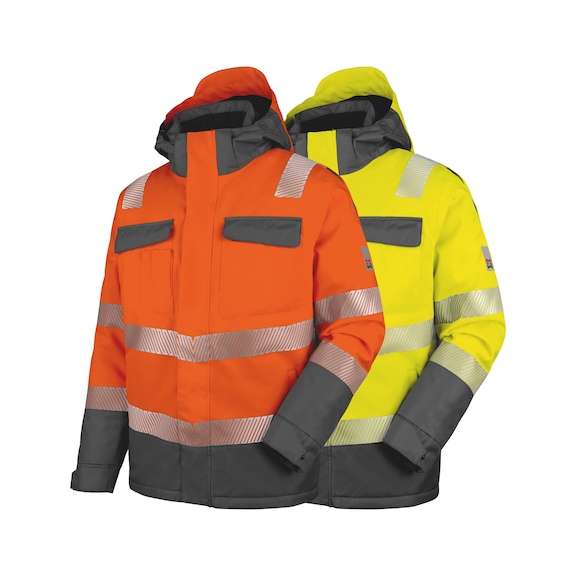 Neon high-visibility padded jacket, class 3