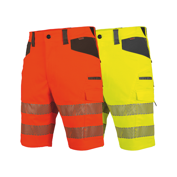 Pantaloncini ad alta visibilità fluorescenti, classe 1
