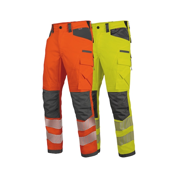 Neon high-visibility winter trousers, class 2