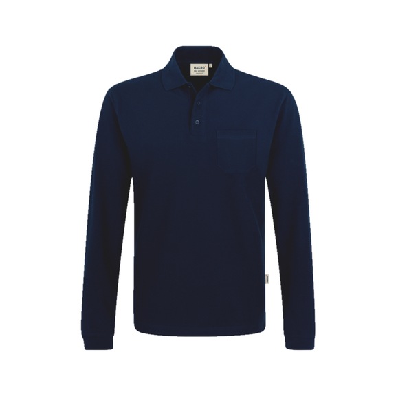 Polo à manches longues avec poche, Hakro 809 - LONGSLEEVE-POCKET-POLO -HAKRO-809-34-M