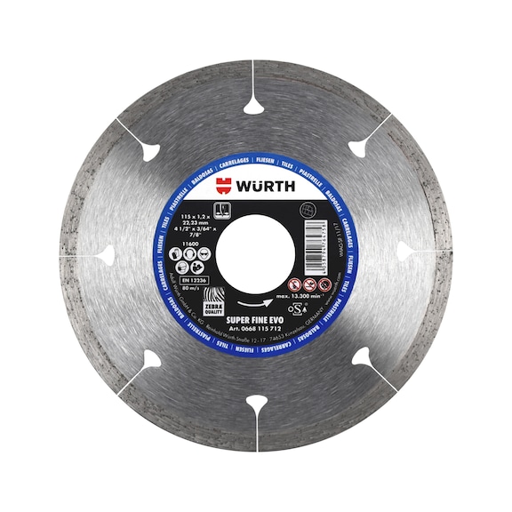 Disco de corte diamantado Super fine EVO - DISCO ZEBRA SUPERFINE EVO 1.2 D.115MM