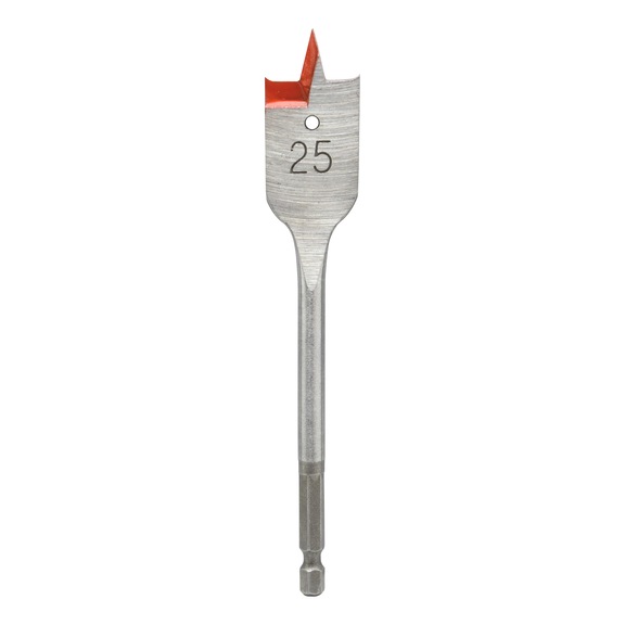 Spade/ Flat drill bit Red Stripe ¼ Inch Hexagonal Shank - DBIT-FL-WO-L152MM-D25MM