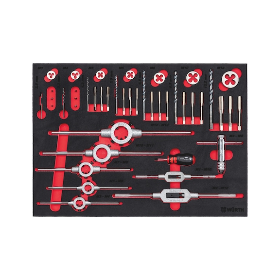 Thread cutting tool set HSS M3-M12 44 pcs in system case 8.4.1 - THRCTR-SYSKO-HSS-(M3-M12)-44PCS