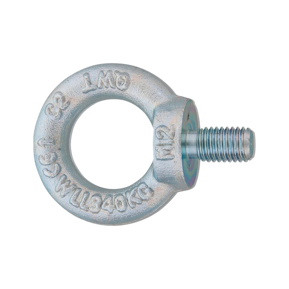 Øjebolt DIN 580, materiale: C15 E, forzinket stål, blåpassiveret (FZB) - 1