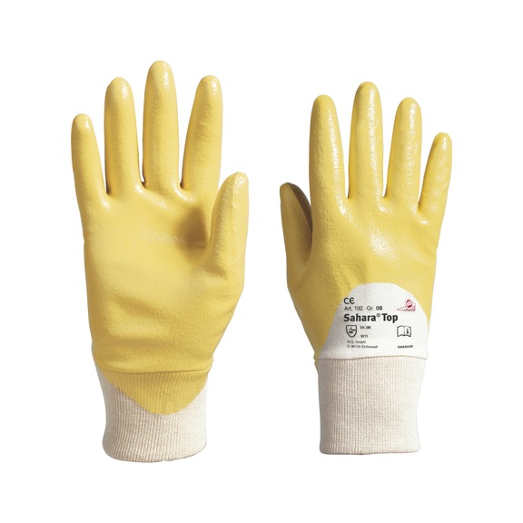 Protective gloves, knitted and coated