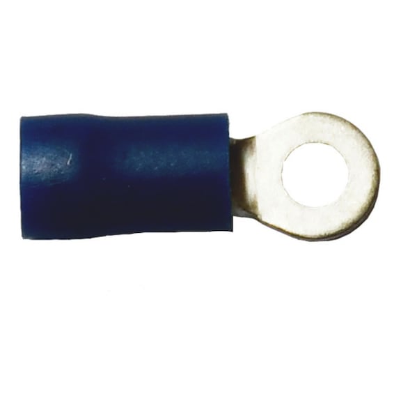 Crimp cable lug, ring connector PVC-insulated - CABLE CON INS RING TONGUE BLUE  M3