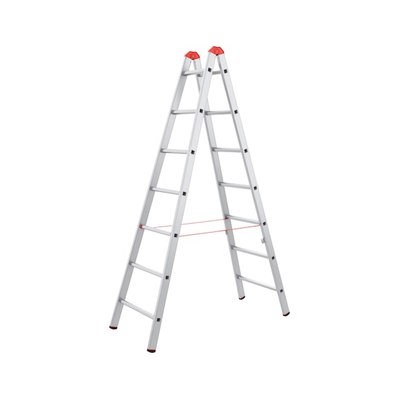 Hliníkový dvojitý rebrík so stupňami - REBRIK MALIARSKY ALU 2X7 PRIECOK