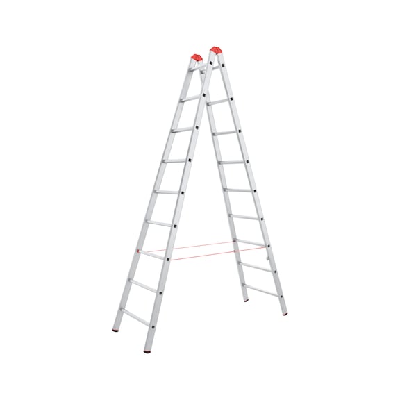 Hliníkový dvojitý rebrík so stupňami - REBRIK MALIARSKY ALU 2X9 PRIECOK