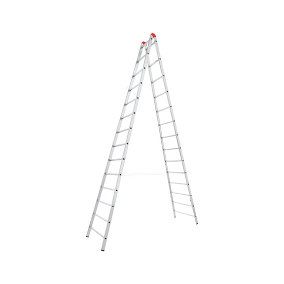 Hliníkový dvojitý rebrík so stupňami - REBRIK MALIARSKY ALU 2X14 PRIECOK
