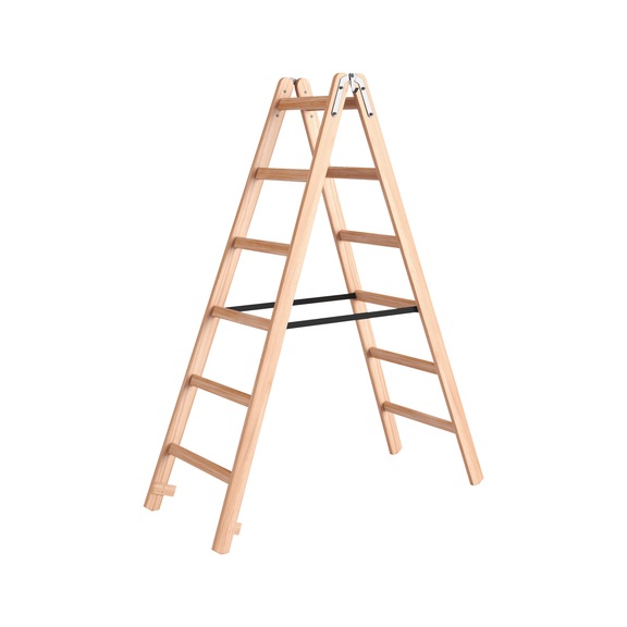 Hardwood standing ladder - STANDLDR-WOOD-2X6RUNGS