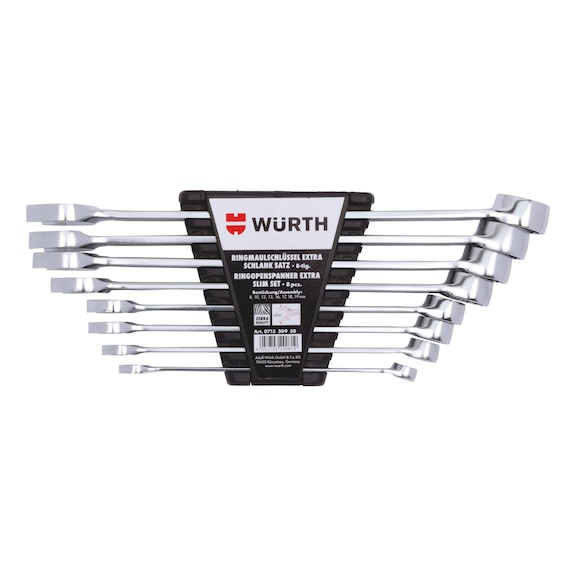 Combination wrench assortment, ultra slim - COMBIWRNCH-SORT-SLIM-(WS8-19)-8PCS
