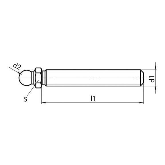 Threaded fitting, steel, with ball joint - 2