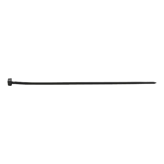 Cable tie for single-hole mounting With moulded, moveable locking head to allow the cable tie to be inserted at a 90° angle - CBLTIE-PLA-WEATHERPROOF-BLCK-3,4X206MM