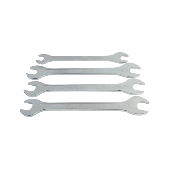 Double open-end wrench set, ultra-thin 4 pieces - 1