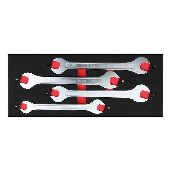 Double open-end wrench set, ultra-thin 4 pieces - 3
