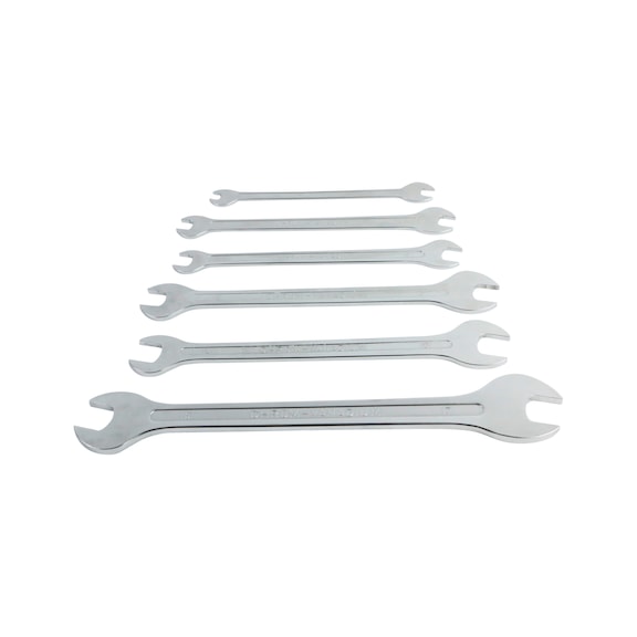 Double open-end wrench set, ultra-thin 6 pieces - 1