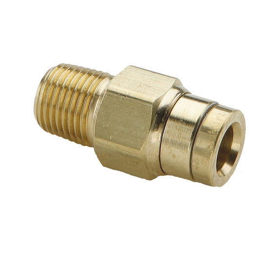 Push-In straight connector w. NPTF male thr. brass - 1