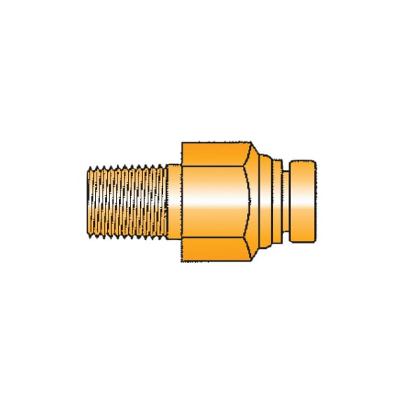 Push-In straight connector w. NPTF male thr. brass - 2