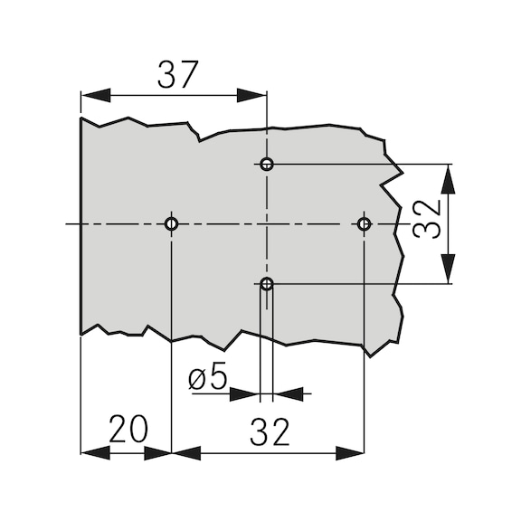 1D-Kreuzmontageplatte Quick mit 4-Punkt-Befestigung für eine sichere Verbindung zur Möbelseite - 4
