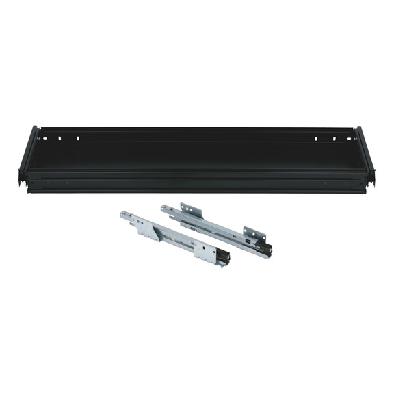 OrgaAer wide drawer Unit width: 1200 mm - ORGASYS-WIDE-SFTCL-BLACK-W1200-L600