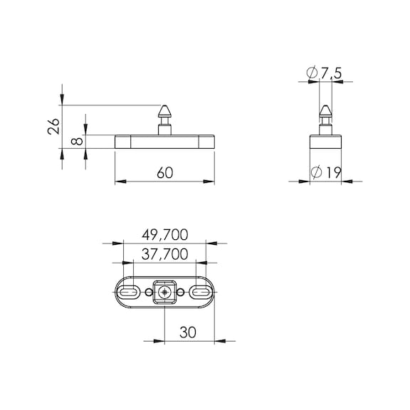 Chiptronic pêne de verrouillage Pour portes coulissantes, tournantes et tiroirs - 2