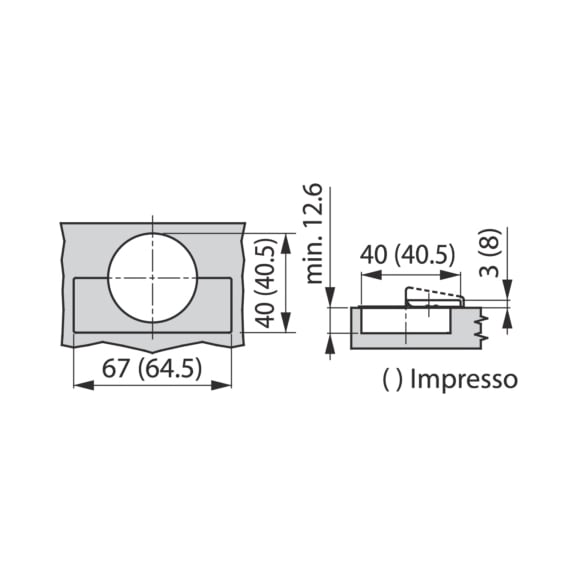 Verborgen scharnier TIOMOS Impresso 155 Ingebouwde vingerbeveiliging, opent niet verder dan diameter van 7 mm - 4