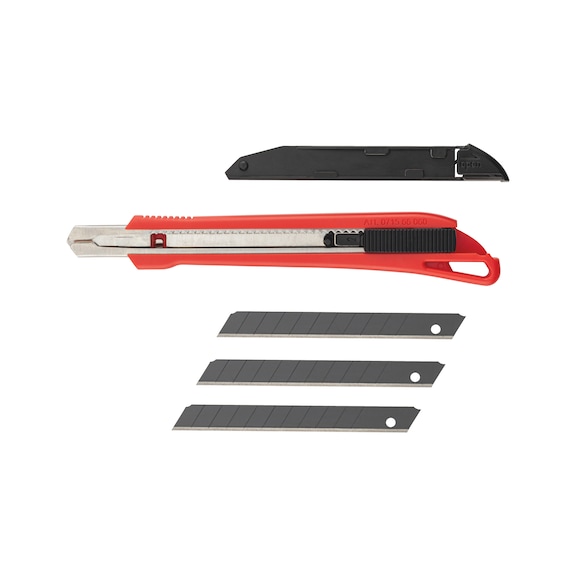 1C cutter knife with slider - CUTTER-RED-H9MM-L140MM