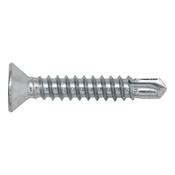 Drilling screw, countersunk head with H cross recess pias<SUP>®</SUP> WN 212, zinc-plated blue passivated A3K, H cross recess - 1