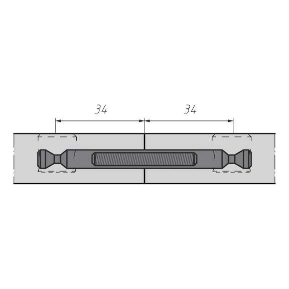 Double system bolt for connector SE 15 - 4