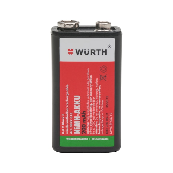 Batterie NiMH préchargée - PILE RECHARGEABLE 9V-200MAH