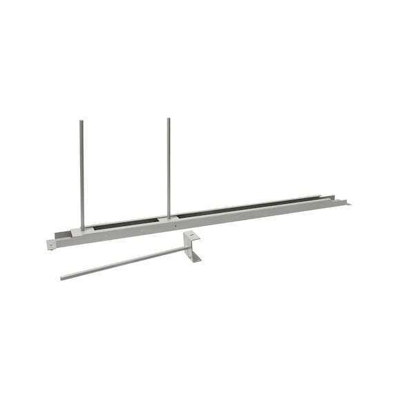 Compartment divider rod for sign shelf